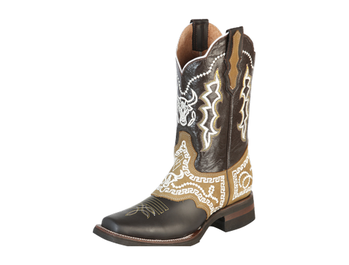 Bota Vaquera de Hombre El General Bordada Rodeo en Piel Crazy Color Chocolate 51110