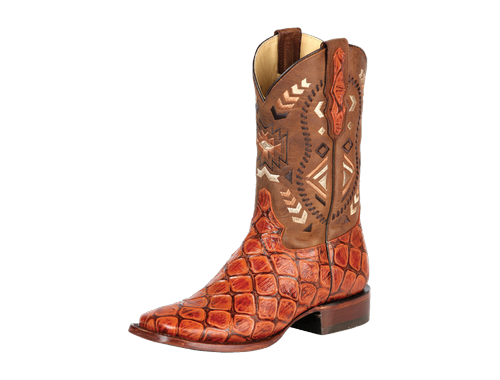 Bota Vaquera de Hombre El General Cab-imit-3-3 Rodeo en Piel Bovino Color Vino 51245