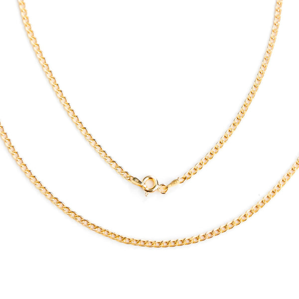 Cadena Italiana De 14k, Estilo Cubana, Calibre 2mm, De 55cm