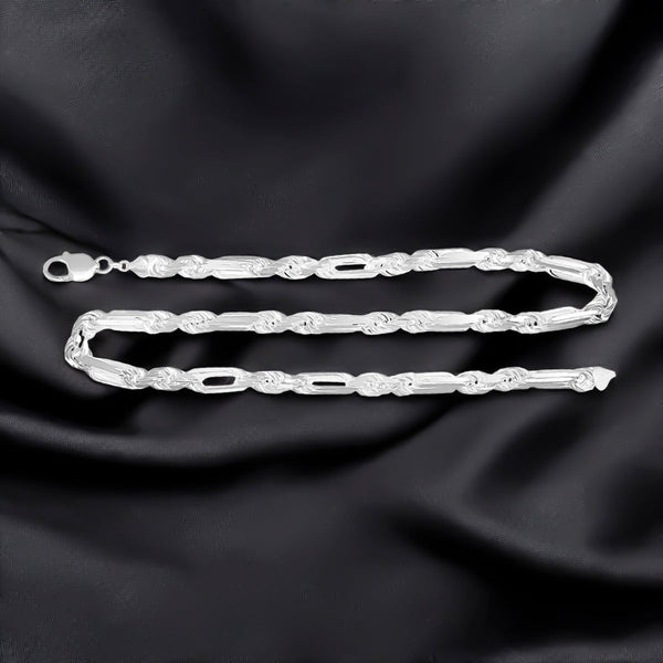 Cadena De Plata 925 Torsal Figaro 3x1 De 50cm Calibre 5.6mm