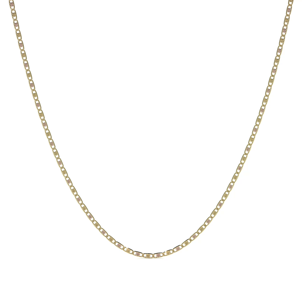 Cadena de Oro 14K Valentino 40cm | Collar de Oro Italiano con Broche de Argolla | Joyería Fina