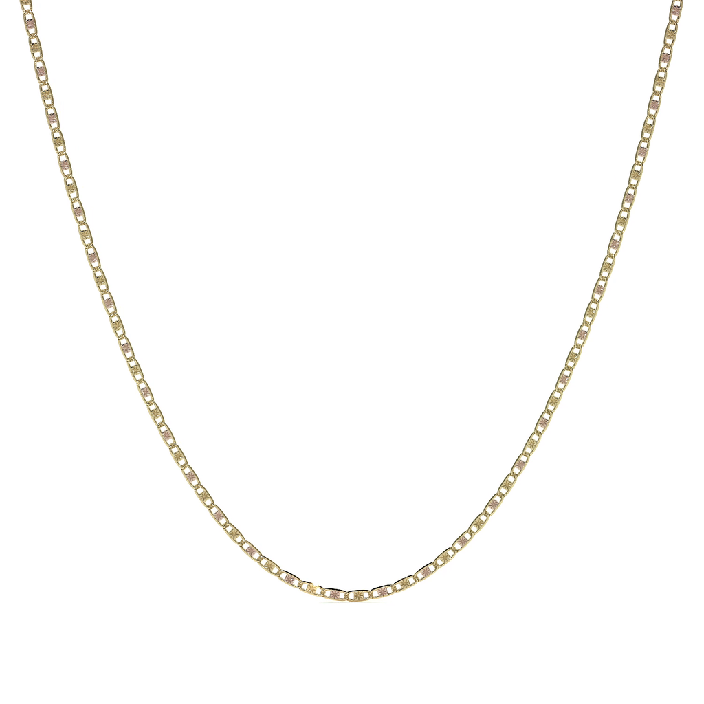 Cadena de Oro 14K Valentino 40cm | Collar de Oro Italiano con Broche de Argolla | Joyería Fina