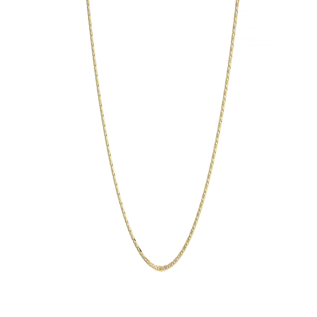 Cadena de Oro 14K Valentino 40cm | Collar de Oro Italiano con Broche de Argolla | Joyería Fina