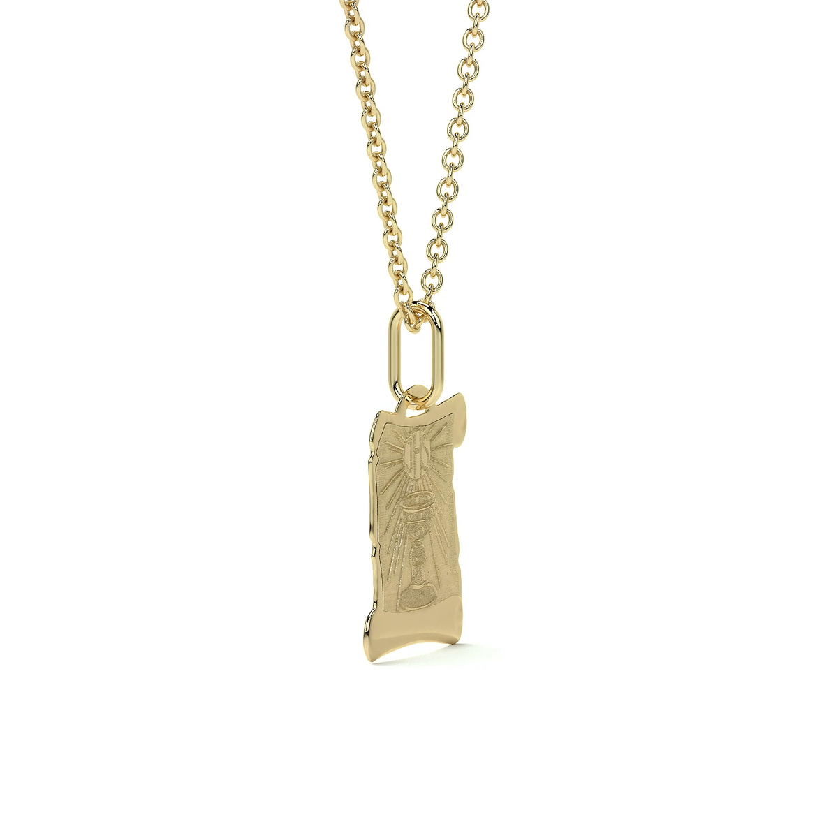 Dije de Oro 10K Medalla Religiosa Sagrado Caliz | Dije Oro Italiano 12mm | Joyería Fina