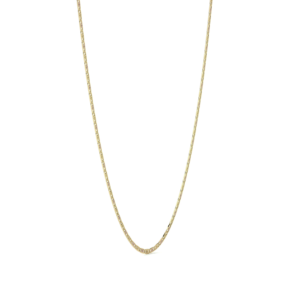 Cadena de Oro 14K Valentino 40cm | Collar de Oro Italiano con Broche de Argolla | Joyería Fina