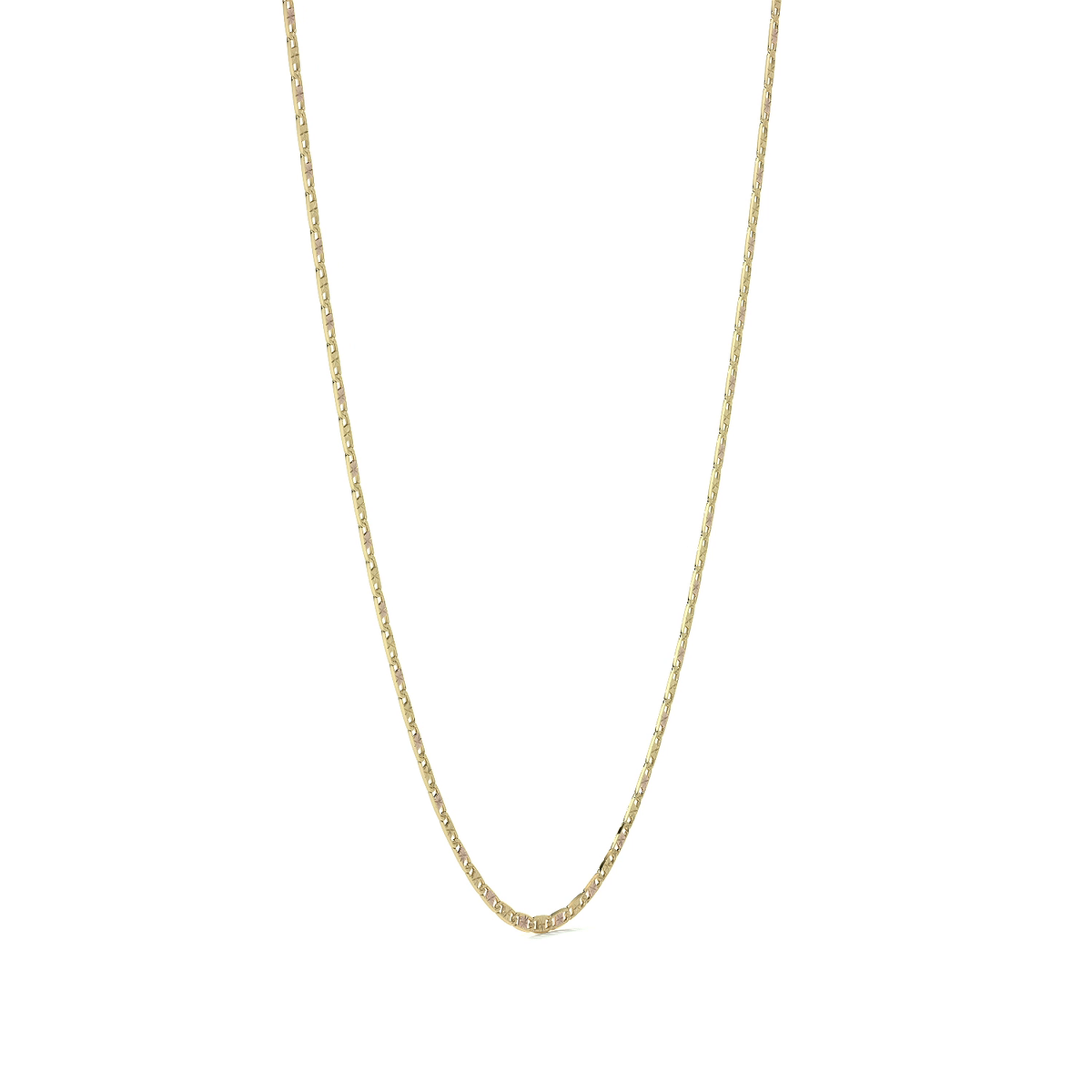 Cadena de Oro 14K Valentino 40cm | Collar de Oro Italiano con Broche de Argolla | Joyería Fina