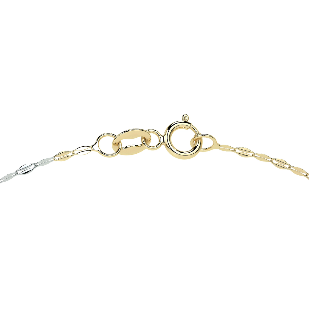 Cadena de Oro 14K Grano de Café Tricolor | Collar Italiano 1mm Oro Blanco, Amarillo y Rosa | 40 a 55 cm