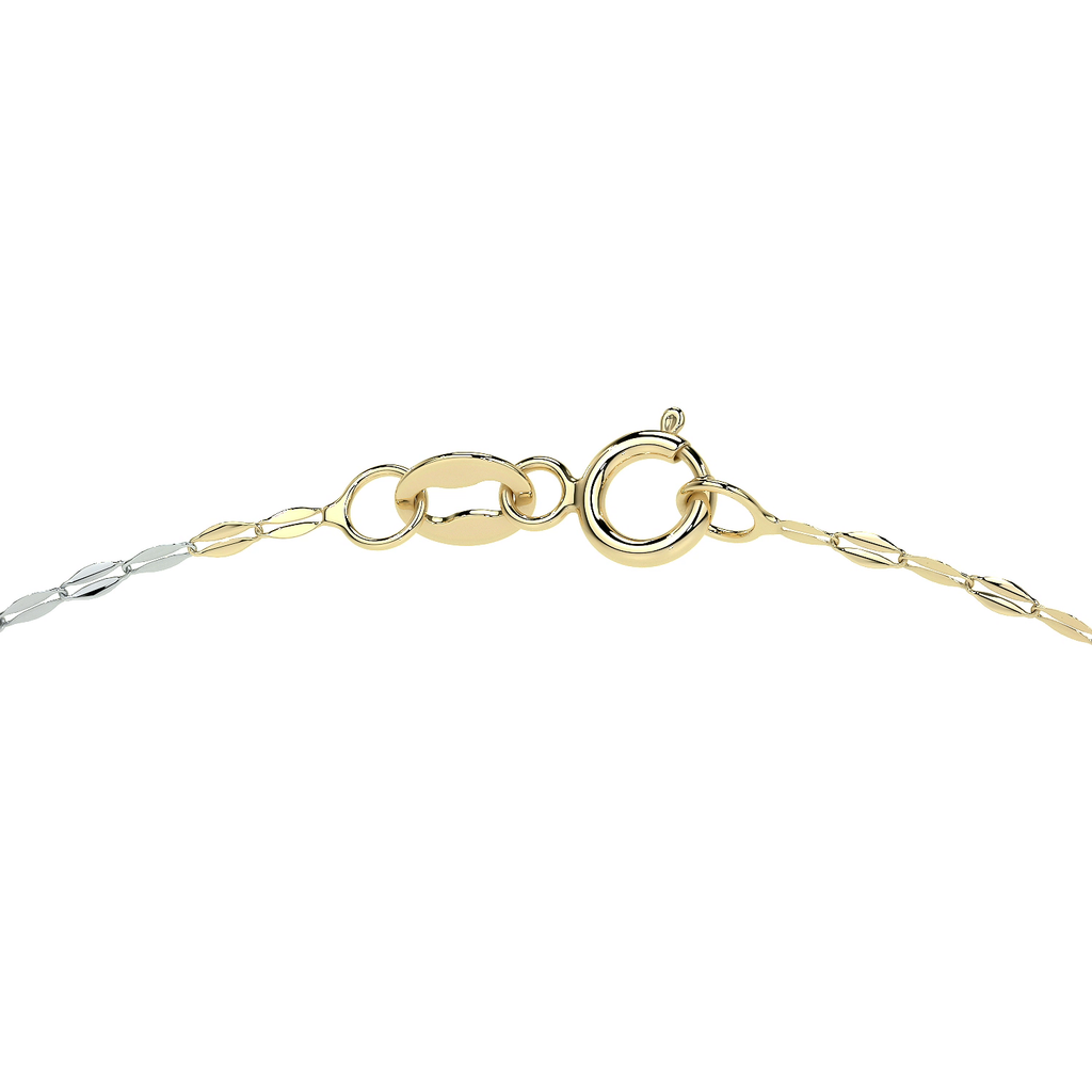 Cadena de Oro 14K Grano de Café Tricolor | Collar Italiano 1mm Oro Blanco, Amarillo y Rosa | 40 a 55 cm
