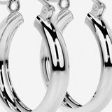 Arracada Bangle Para Mujer De Plata 925 Lisa 4 mm de Ancho