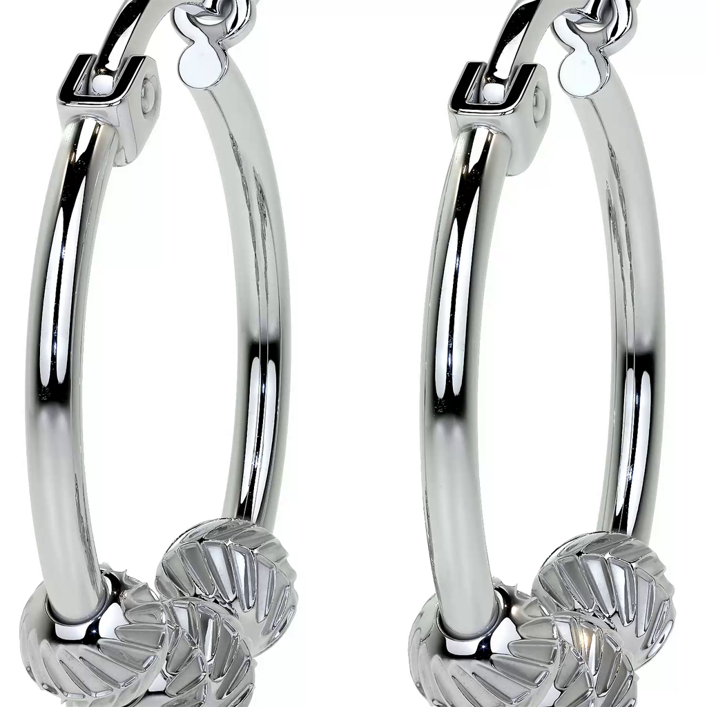 Arete De Plata Ley 925 Para Mujer Con Bola Diamantada
