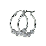 Arete De Plata Ley 925 Para Mujer Con Bola Diamantada