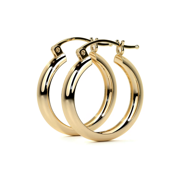 Arracada De Oro De 10k Lisa De 20 mm