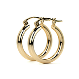Arracada Bangle De Oro De 14k Lisa De 4mm de Ancho