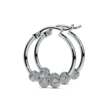Arete De Plata Ley 925 Para Mujer Con Bola Diamantada