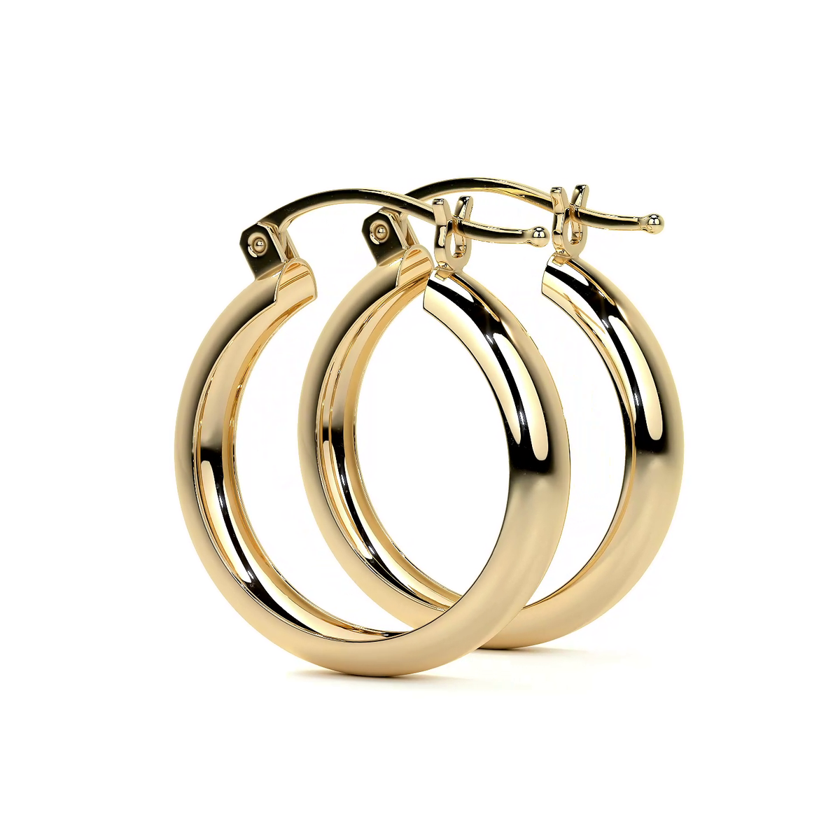 Arracada Bangle De Oro De 10k Lisa De 4mm de Ancho