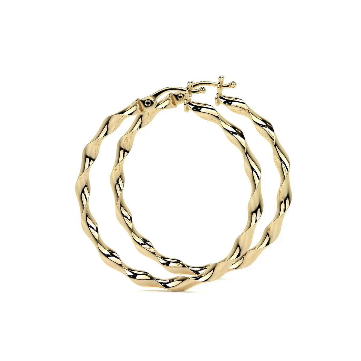 Arracada De Oro Italiana De 14k Torsida