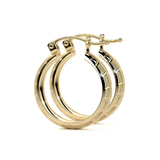 Arracada Bangle De Oro 10k Diamantado Diagonal
