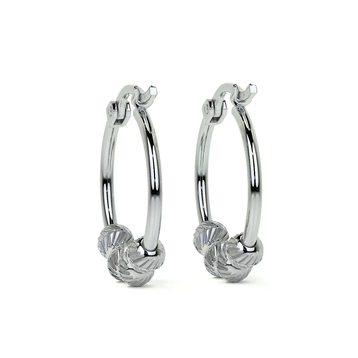 Arete De Plata Ley 925 Para Mujer Con Bola Diamantada