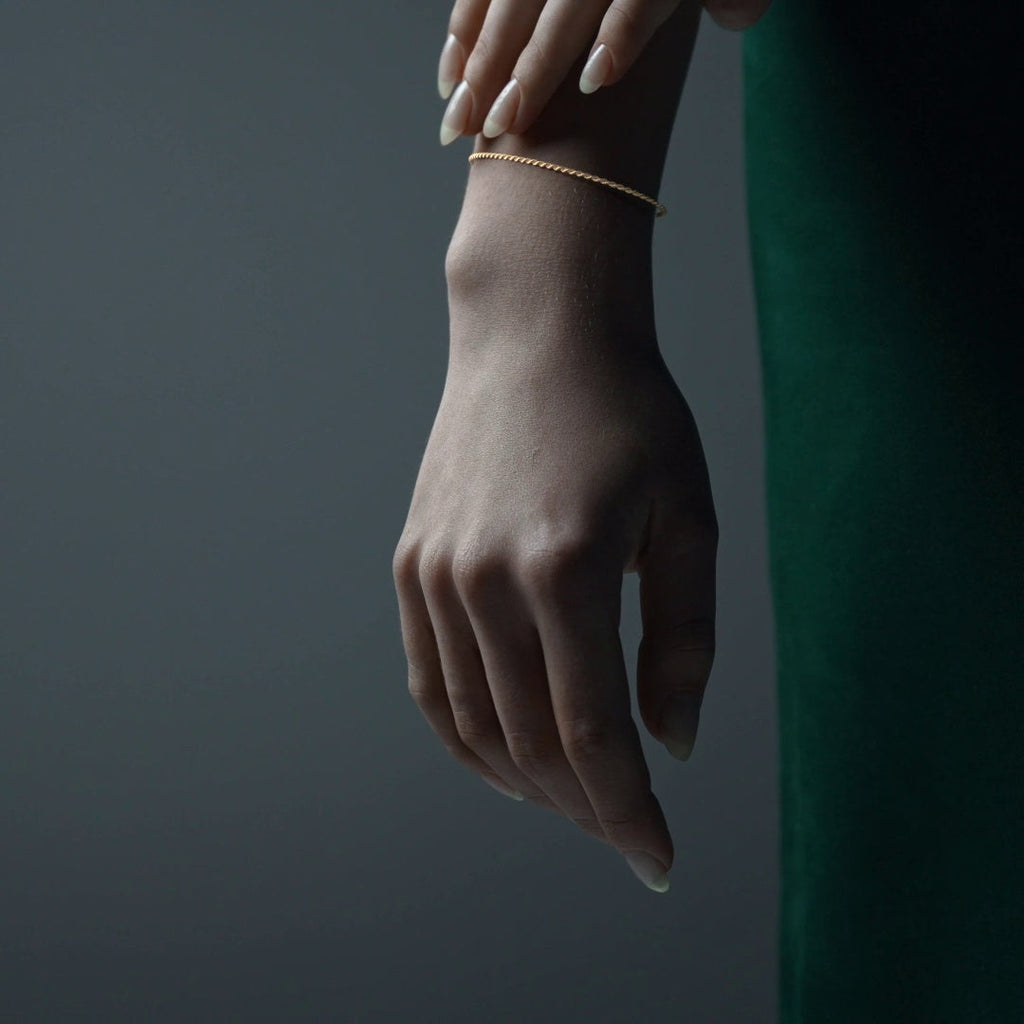 Pulsera de Oro de 14K para Mujer Estilo Torsal | Joyería Fina Italiana