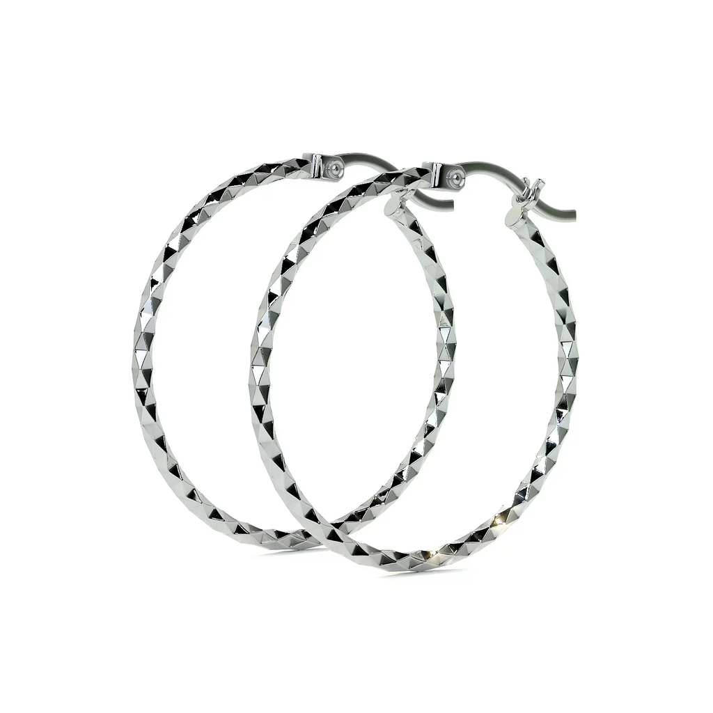 Arete Arracada Diamantada De Plata Ley 925 Para Mujer Confeti