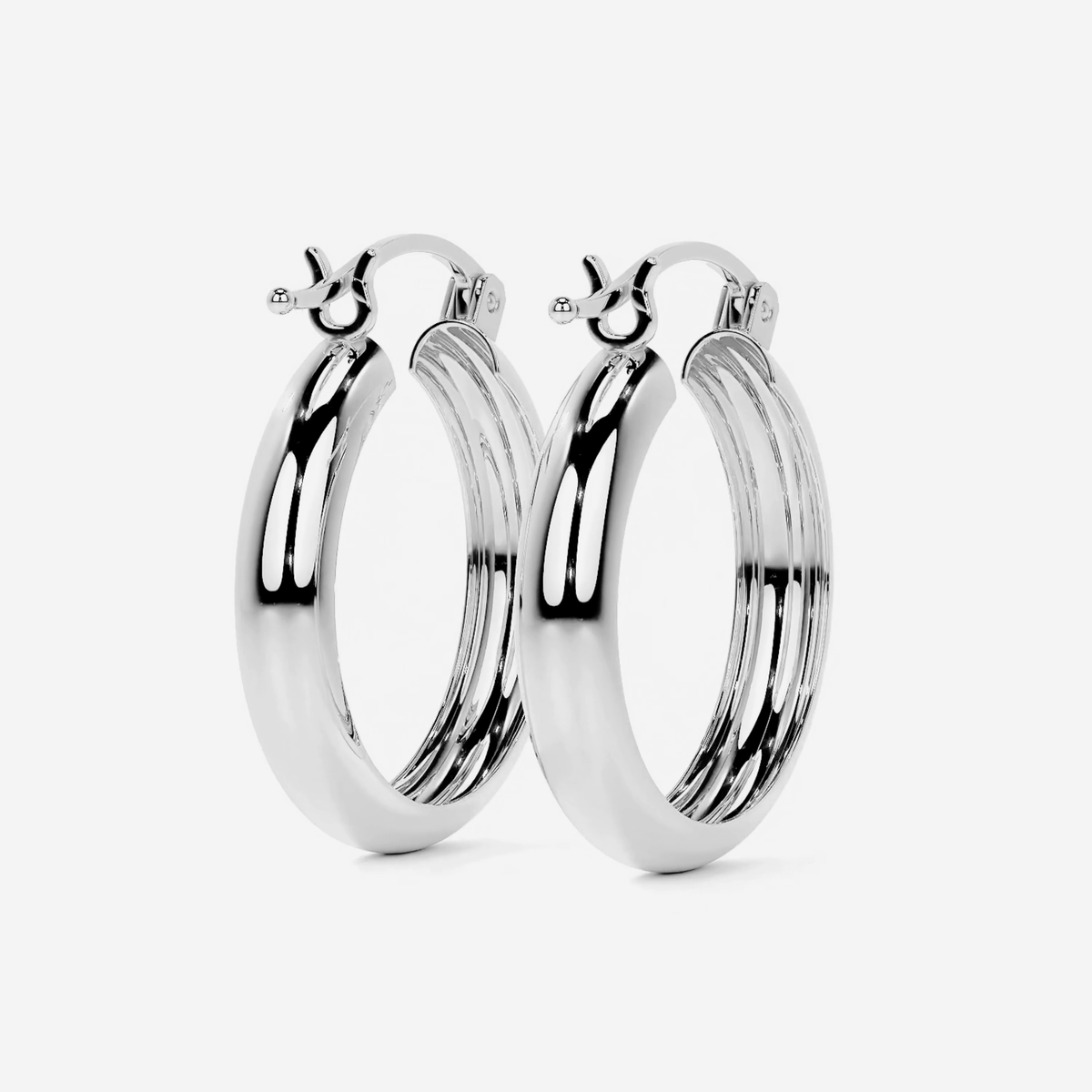 Arracada Bangle Para Mujer De Plata 925 Lisa 4 mm de Ancho