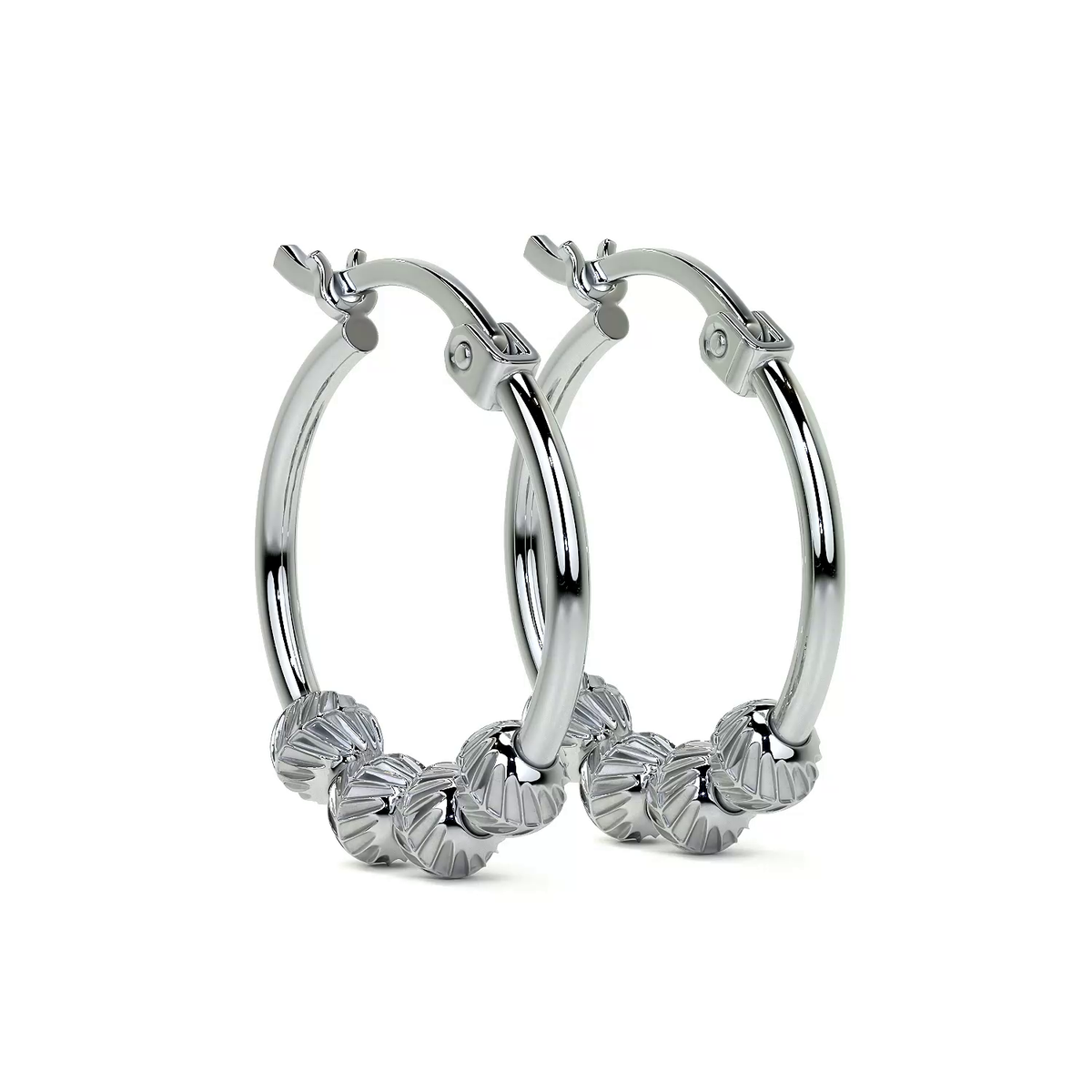 Arete De Plata Ley 925 Para Mujer Con Bola Diamantada