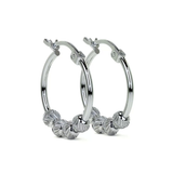 Arete De Plata Ley 925 Para Mujer Con Bola Diamantada