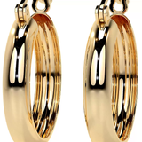 Arracada Bangle De Oro De 14k Lisa De 4mm de Ancho