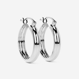 Arracada Bangle Para Mujer De Plata 925 Lisa 4 mm de Ancho