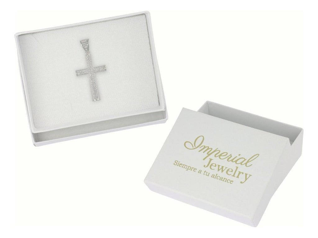 Dije Turco De Plata 925 De Cruz Rectangular Con Zirconia