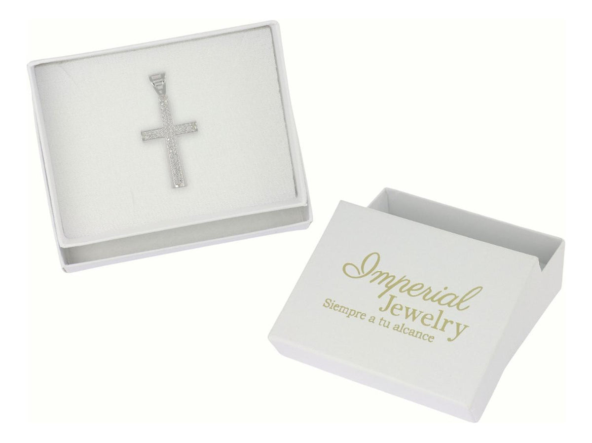 Dije Turco De Plata 925 De Cruz Rectangular Con Zirconia