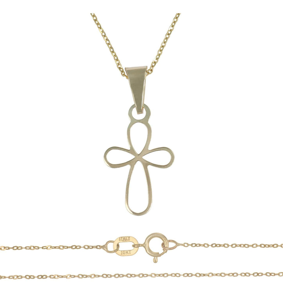 Collar Para Mujer De Oro De 10k De Cruz