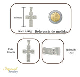 Dije Turco De Plata 925 De Cruz Cuadrada Con Zirconia