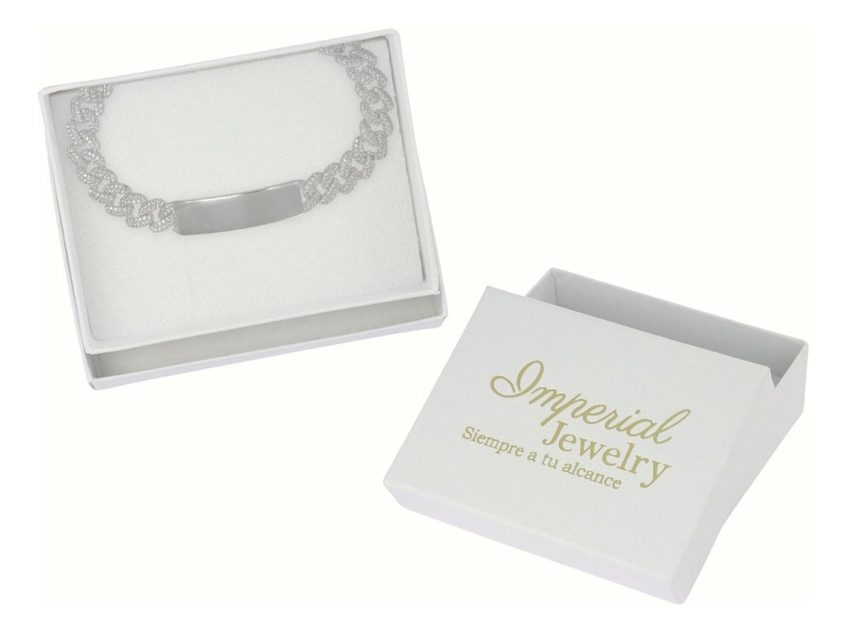 Esclava Turca De Plata 925 Barbada Con Zirconia De 19.5 Cm