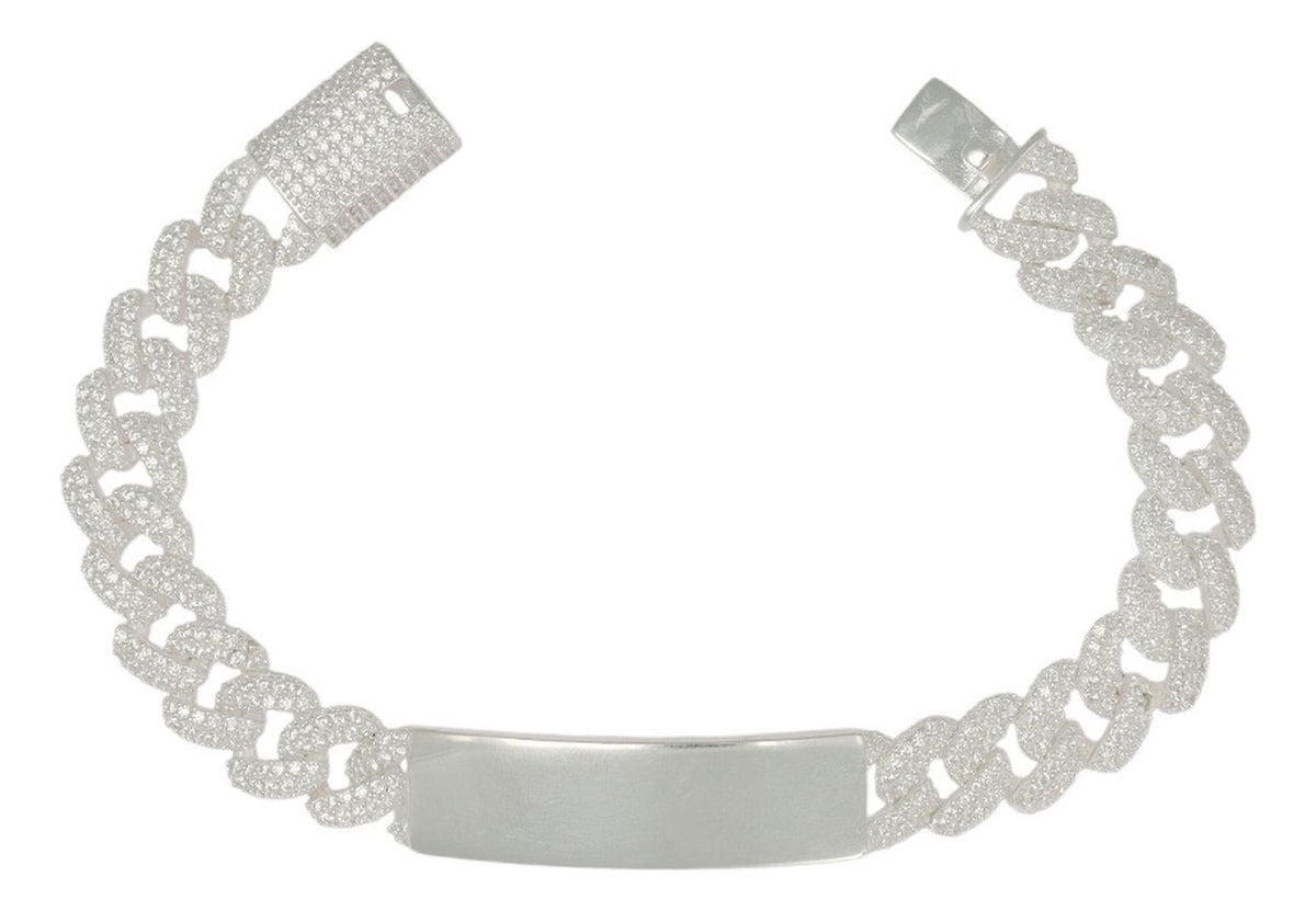 Esclava Turca De Plata 925 Barbada Con Zirconia De 19.5 Cm