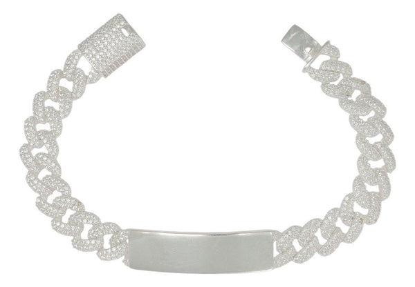 Esclava Turca De Plata 925 Barbada Con Zirconia De 19.5 Cm