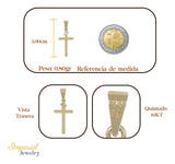 Dije En Figura De Cruz Con Zirconia En Oro 10k 0.9 Gr