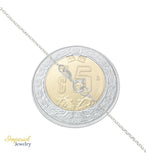 Collar De Estrella De Plata 925 Con Bola Diamantada De 45 Cm