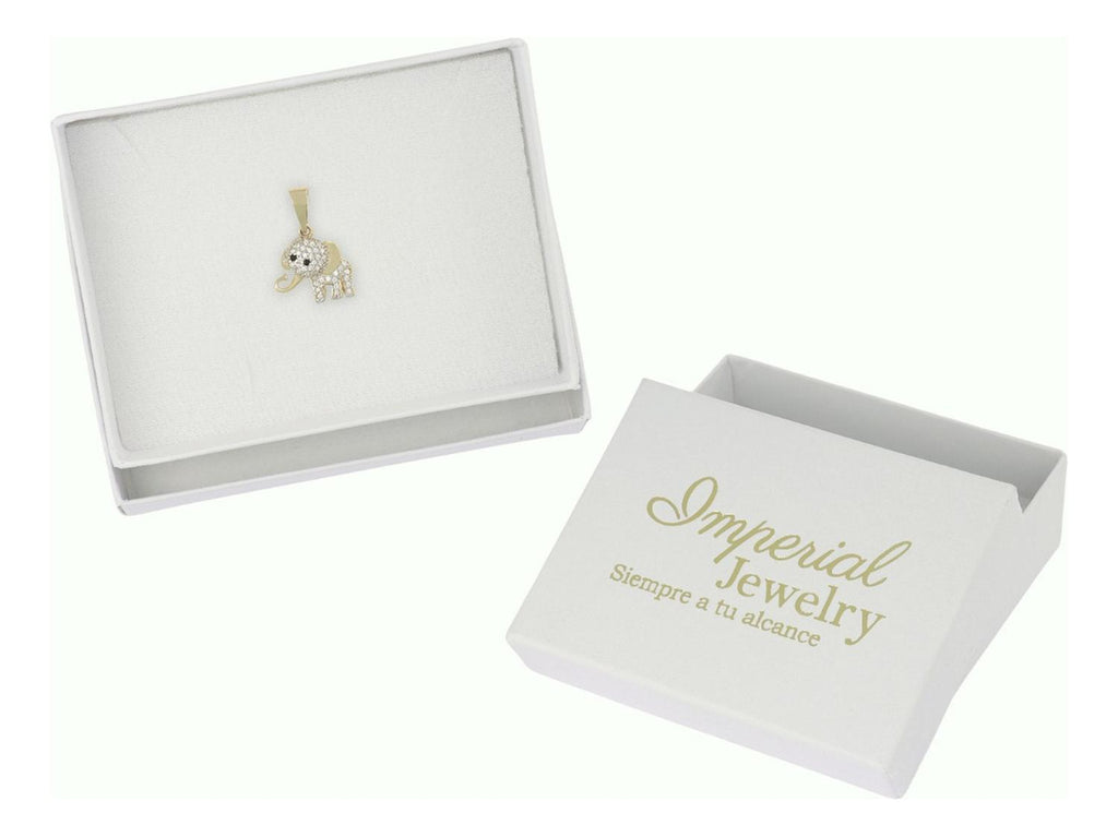 Dije De Elefante Con Zirconia En Oro De 10k 1.5 Grm
