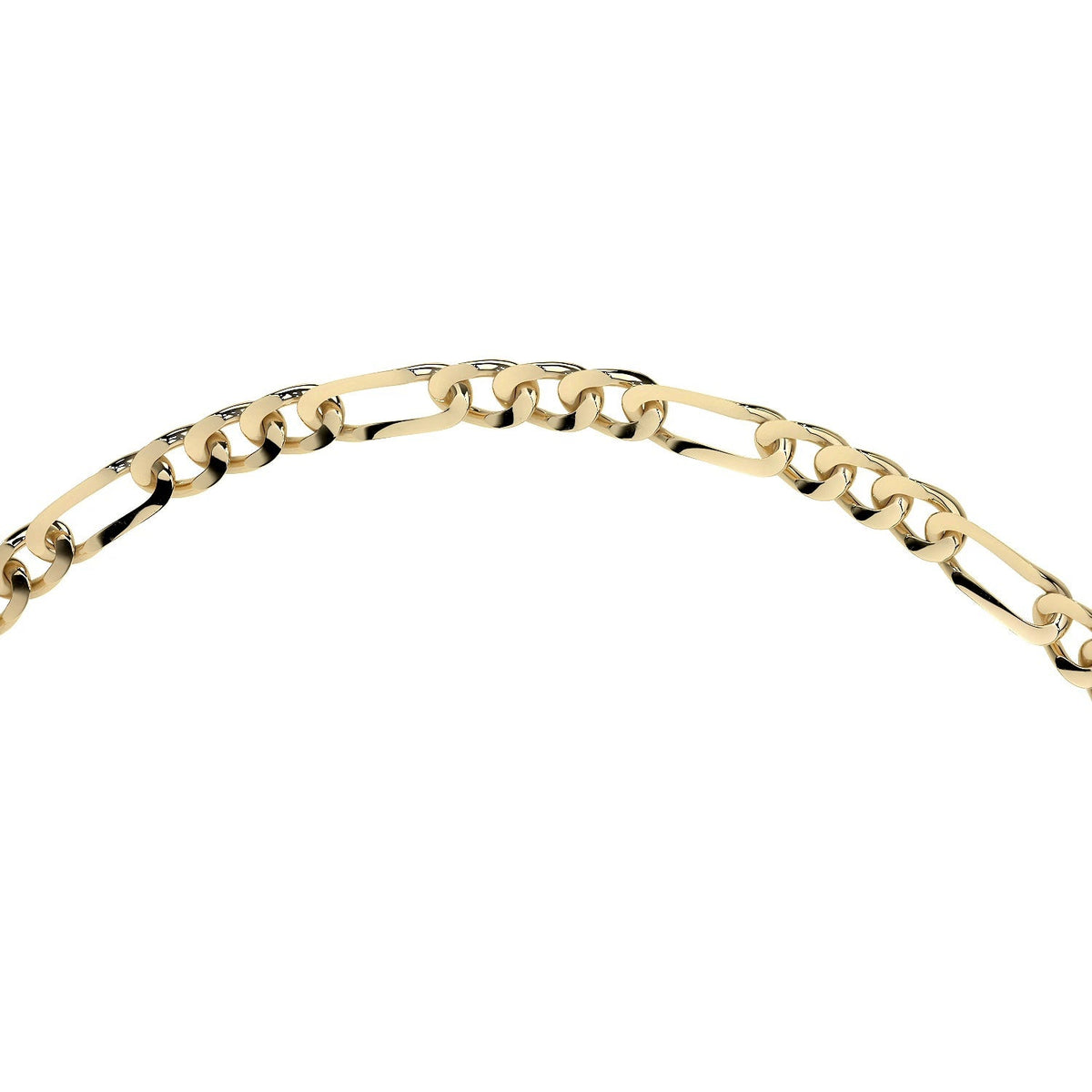 Pulsera Italiana Figaro Hueca De 10 Quilates 2.0mm