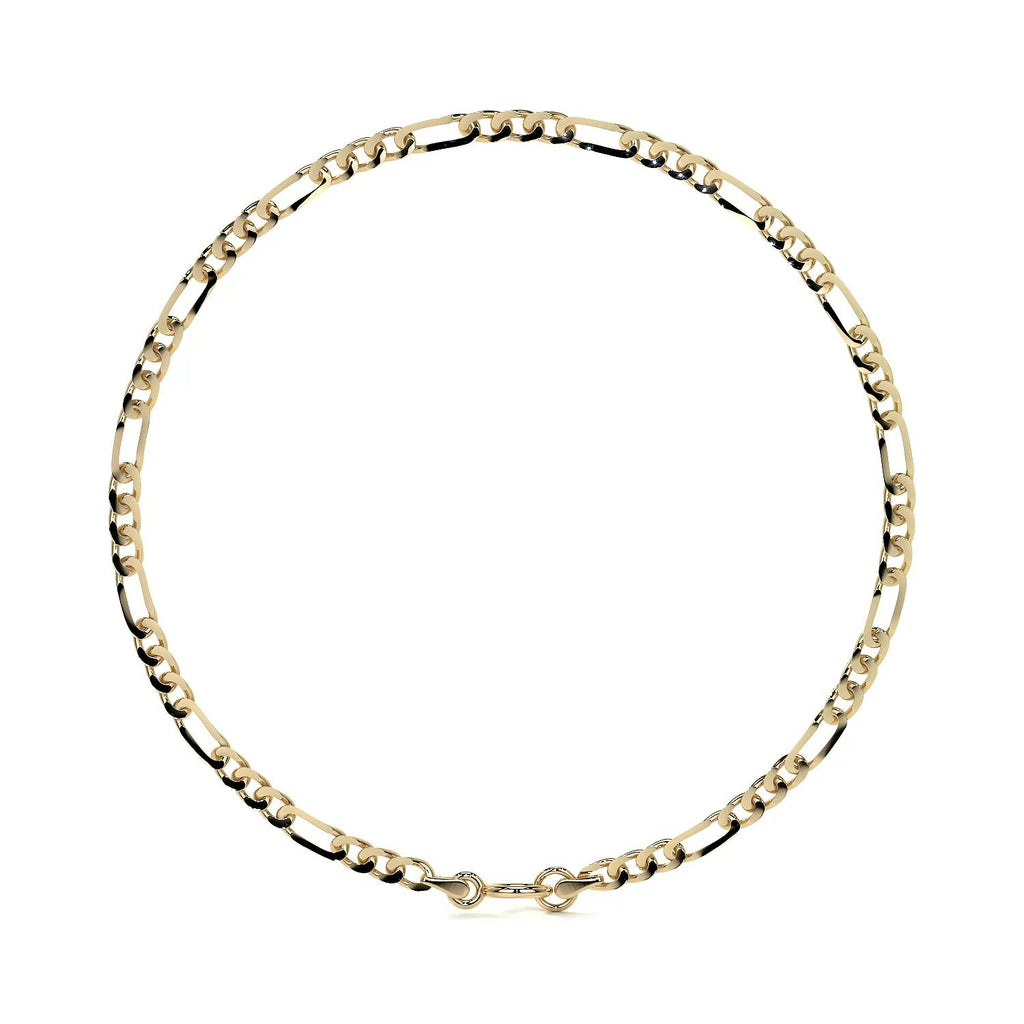 Pulsera Italiana Figaro Hueca De 10 Quilates 2.0mm