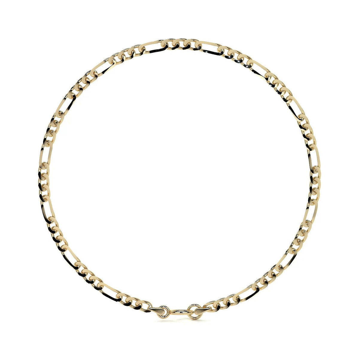 Pulsera Italiana Figaro Hueca De 10 Quilates 2.0mm