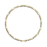 Pulsera Italiana Figaro 3x1 Hueca Calibre 2.6 mm