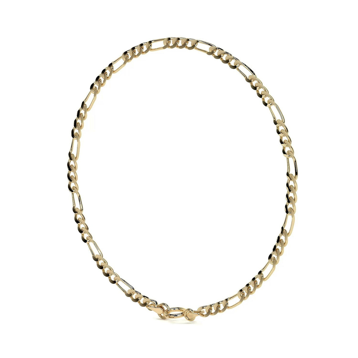 Pulsera Italiana Figaro 3x1 Hueca Calibre 2.6 mm