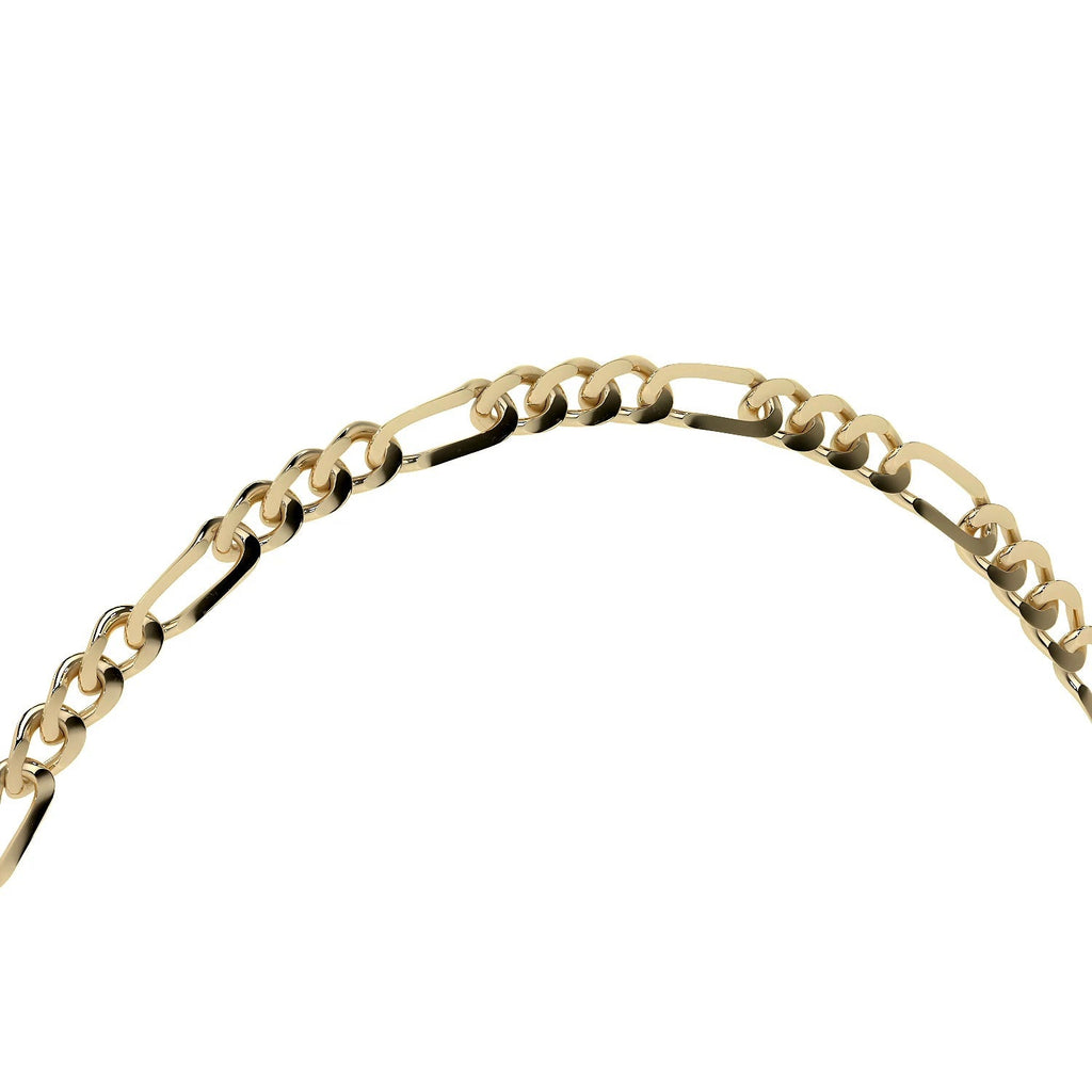 Pulsera Italiana Figaro 3x1 Hueca Calibre 2.6 mm