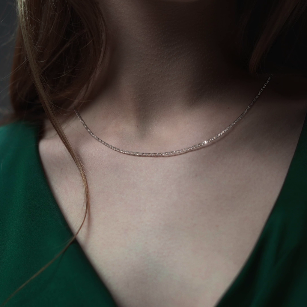 Cadena de Oro 10K Valentino 55cm | Collar de Oro Italiano 2.3mm con Broche de Argolla | Joyería Fina
