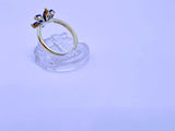 Anillo Plata Ley 925 Pandora Flor Circonita  Azul Marino Calenbi