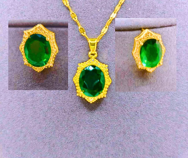 Collar y Aretes Acero Titanio 