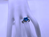 Anillo Cobre Circonita Cubica Azul Cerrado Negro Calenbi