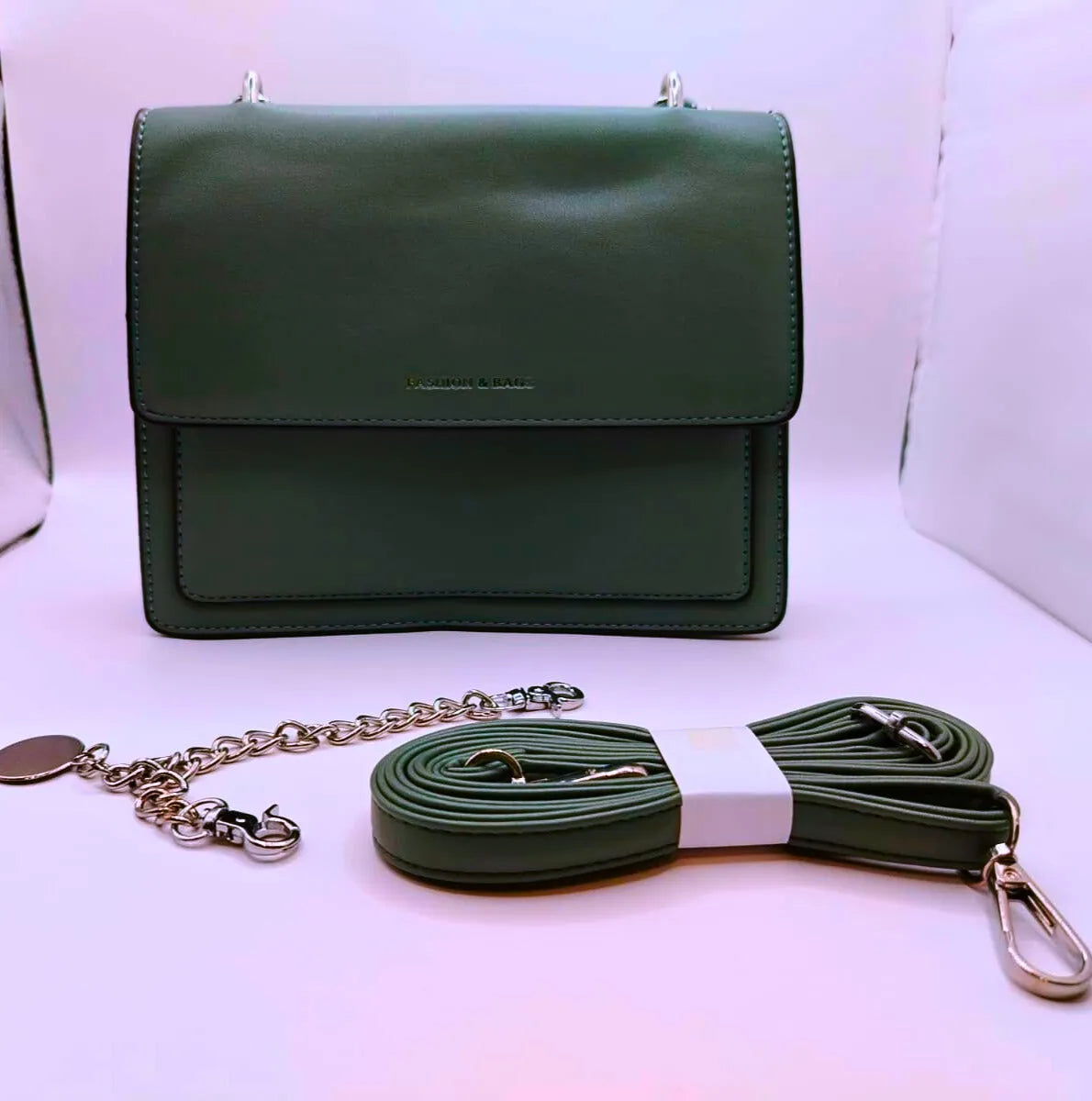 Bolsa Hombro Pequeña Cuero Verde Calenbi